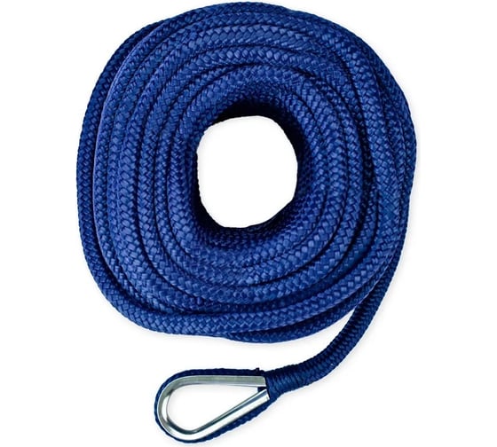 Якорный плетеный трос Skipper конец, 10 мм х 30 м, нейлон SK-TANBR1030BL