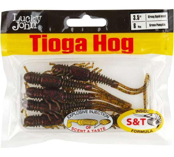 Съедобные искусственные виброхвосты Lucky John LJ Pro Series TIOGA HOG 3.5in, 08.90/PA03, 6шт 140195-PA03