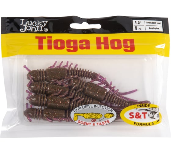 Съедобные искусственные виброхвосты Lucky John LJ Pro Series TIOGA HOG 4.5in, 11.40/S13, 5шт 140196-S13
