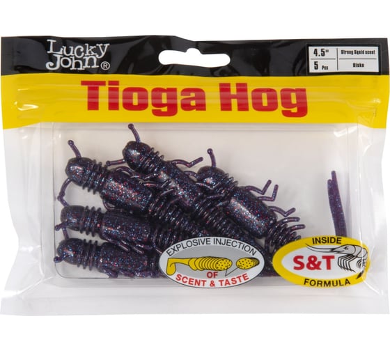 Съедобные искусственные виброхвосты Lucky John LJ Pro Series TIOGA HOG 4.5in, 11.40/S63, 5шт 140196-S63