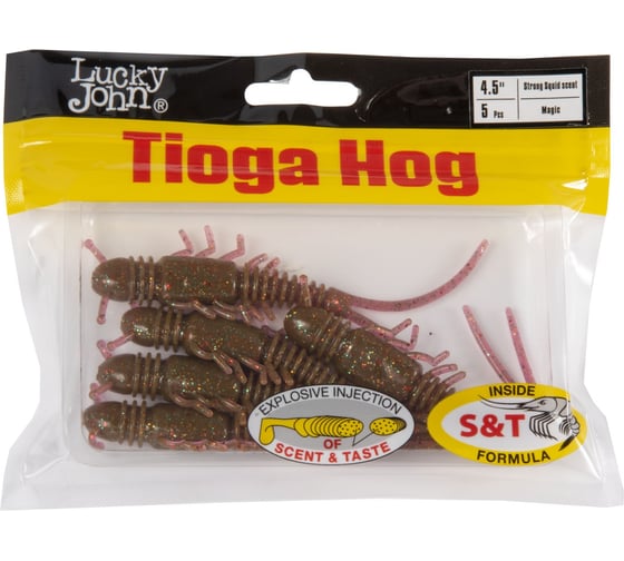 Съедобные искусственные виброхвосты Lucky John LJ Pro Series TIOGA HOG 4.5in, 11.40/S14 5шт 140196-S14