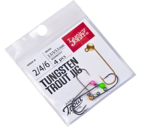 Джиг-головки Lucky John LJ Area Trout Game 3 вольф. 02.5/0.30/0.35мм, кр.004/002, 4шт LJTATG-MIX3