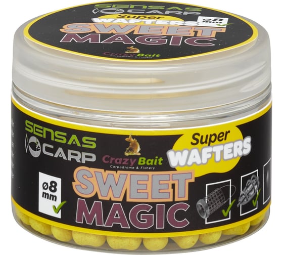 Нейтральные мини-бойлы Sensas CRAZY SWEET MAGIC 8мм, 0.08кг 16802