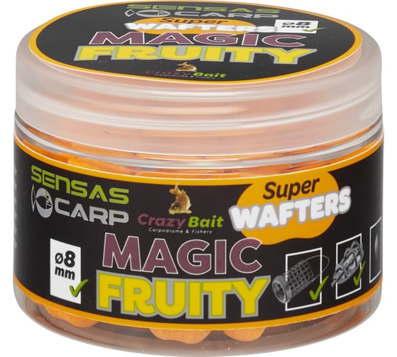 Нейтральные мини-бойлы Sensas CRAZY MAGIC FRUITY 8мм, 0.08кг 16798 1