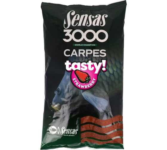 Прикормка Sensas 3000 CARP TASTY Strawberry 1кг 40692