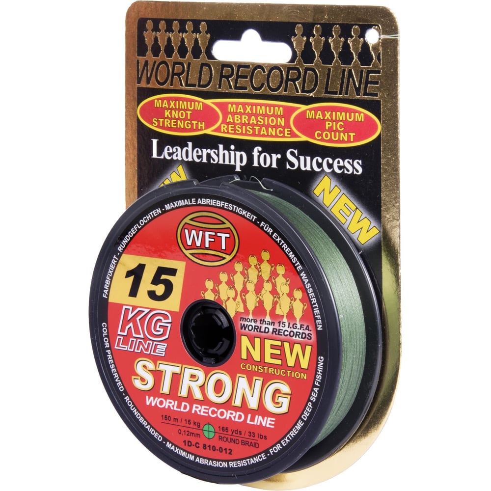 Плетеная леска WFT KG STRONG Green 150/012 1D-C-810-012 - выгодная цена,  отзывы, характеристики, фото - купить в Москве и РФ