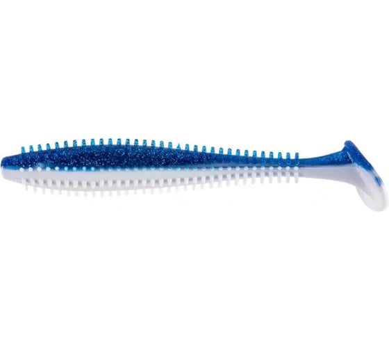 Виброхвост Helios hs-16-026 shaggy 3.35"/8.5 см, blue sparkles/white, 5шт 00000132651