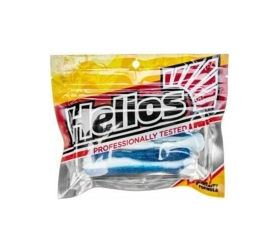Виброхвост Helios hs-4-026 chubby 3.55"/9 см, blue sparkles/white, 5шт 00000131747