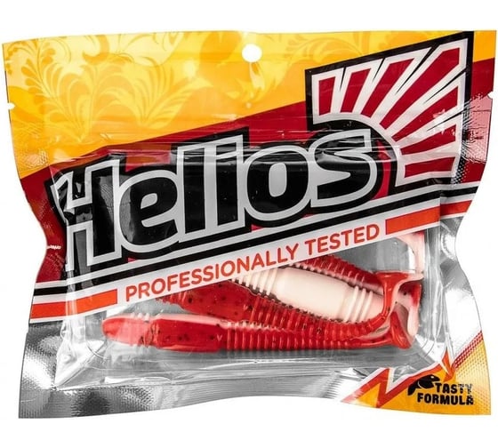 Виброхвост Helios hs-17-003 minoga 3.75"/9.5 см, red/white, 5шт 00000132664
