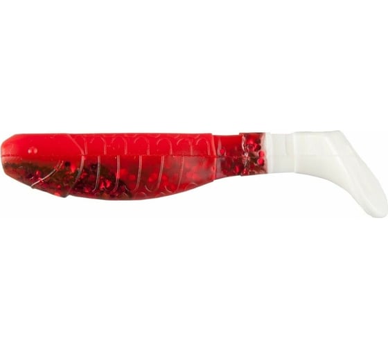 Виброхвост Helios hs-4-034 chubby 3.55"/9 см, red sparkles wt, 5шт 00000172849