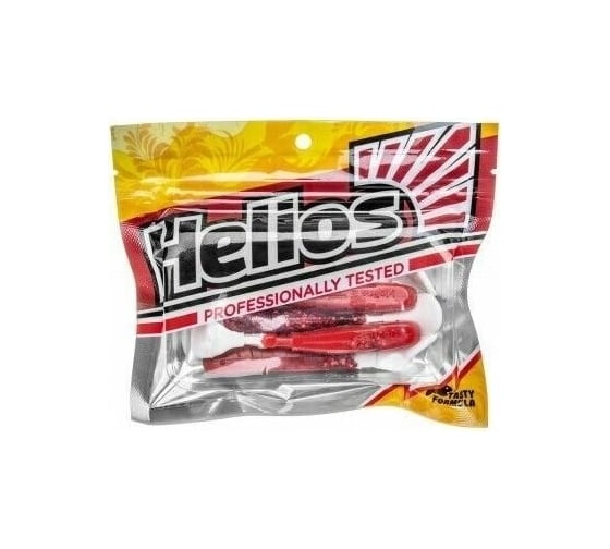 Виброхвост Helios hs-4-034 chubby 3.55"/9 см, red sparkles wt, 5шт 00000172849
