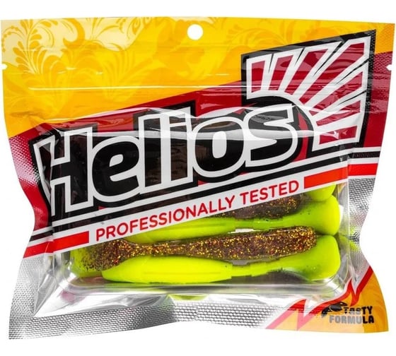 Виброхвост Helios hs-4-048 chubby 3.55"/9 см, golden lime, 5шт 00000298600