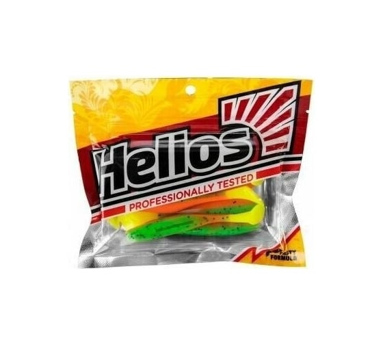 Виброхвост Helios hs-6-032 vigor 3.75"/9.5 см, pepper green/orange lt, 7шт 00000171171
