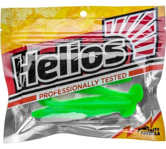 Виброхвост Helios hs-18-007 shaggy 5.12"/13 см, electric green, 5шт 00000140265