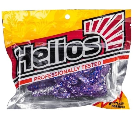 Твистер Helios hs-20-036 credo four tail 3.35"/8.5 см, silver sparkles/fio, 10шт 00000174289