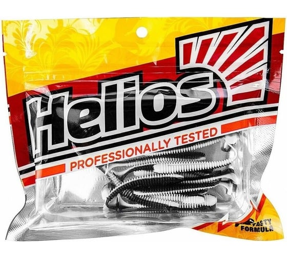 Виброхвост Helios hs-5-023 liny catcher 2.35"/6 см, black/white, 12шт 00000131522