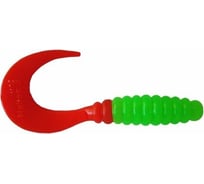 Твистер Helios hs-10-021 credo 2.35"/6.0 см, lime/red, 7шт 00000130895