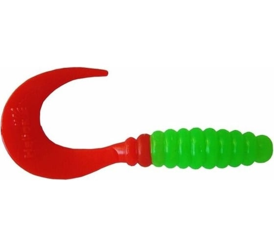 Твистер Helios hs-10-021 credo 2.35"/6.0 см, lime/red, 7шт 00000130895
