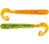 Твистер Helios hs-9-018 credo long body 2.95"/7.5 см, pepper green/orange, 12шт 00000130050