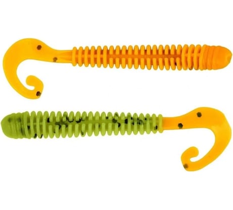 Твистер Helios hs-9-018 credo long body 2.95"/7.5 см, pepper green/orange, 12шт 00000130050