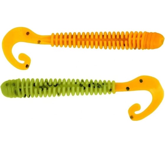 Твистер Helios hs-9-018 credo long body 2.95"/7.5 см, pepper green/orange, 12шт 00000130050 1