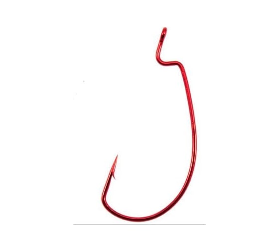 Крючок KOI super lock worm, размер 2/0 int, цвет red, офсетный, 10 шт. KH6531-2/0RED 1