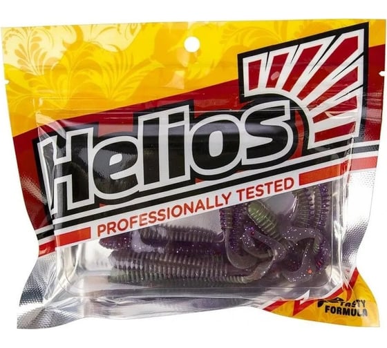 Твистер Helios hs-9-014 credo long body 2.95"/7.5 см, fio, lime, 12шт 00000128389