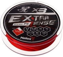 Шнур Helio extrasense x3 pe red 92м, 3.0/40lb, 0.28мм 00000246245