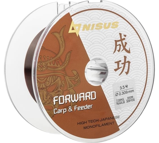 Леска Nisus n-fcf-0370-300 forward carpfeeder brown 0.370мм/300м, nylon 00000294555