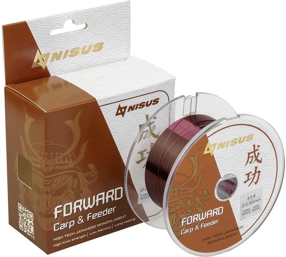 Леска Nisus n-fcf-0370-300 forward carpfeeder brown 0.370мм/300м, nylon 00000294555