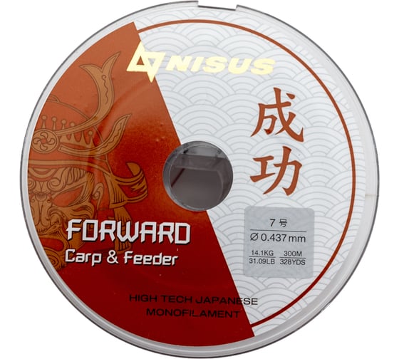 Леска Nisus n-fcf-0437-300 forward carpfeeder brown 0.437мм/300м, nylon 00000294558