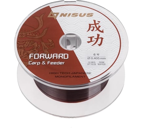 Леска Nisus n-fcf-0405-150 forward carpfeeder brown 0.405мм/150м, nylon 00000294534