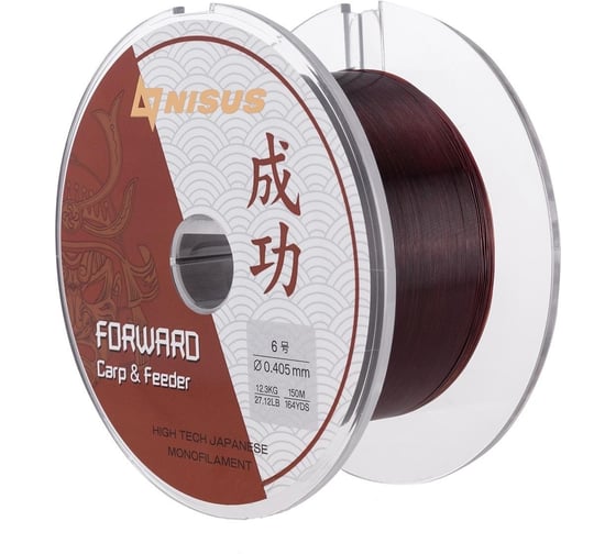 Леска Nisus n-fcf-0405-150 forward carpfeeder brown 0.405мм/150м, nylon 00000294534