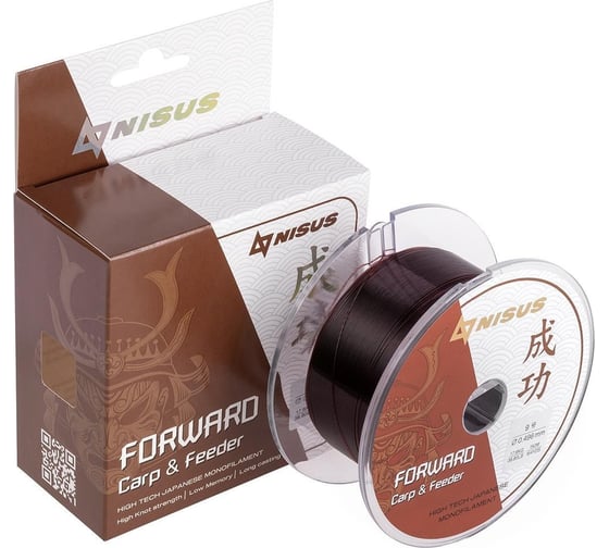 Леска Nisus forward carpfeeder brown 0.496мм/150м, nylon 00000294536