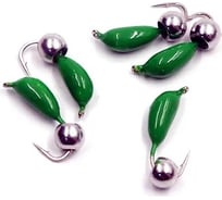 Безнасадочная мормышка ЯМАН Банан, зеленый, d-4 мм, вес 1 г, шарик никелированный Я-МР1820