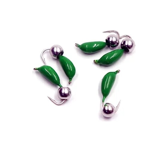 Безнасадочная мормышка ЯМАН Банан, зеленый, d-4,5 мм, вес 1.3 г, шарик никелированный Я-МР1843 1