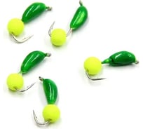 Безнасадочная мормышка ЯМАН Банан, зеленый, d-4,5 мм, вес 1.3 г, шарик желтый неон Я-МР1858