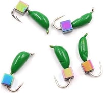 Безнасадочная мормышка ЯМАН Банан, зеленый, d-4,5 мм, вес 1.3 г, кубик хамелеон Я-МР1855