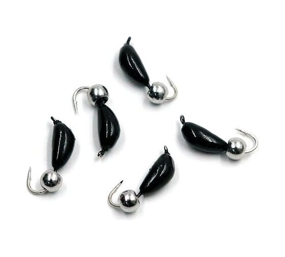 Безнасадочная мормышка ЯМАН Банан, черный, d-3 мм, вес 0.5 г, шарик никелированный, 5 шт Я-МР1794 1