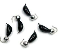 Безнасадочная мормышка ЯМАН Банан, черный, d-4 мм, вес 1 г, шарик никелированный, 5 шт Я-МР1817