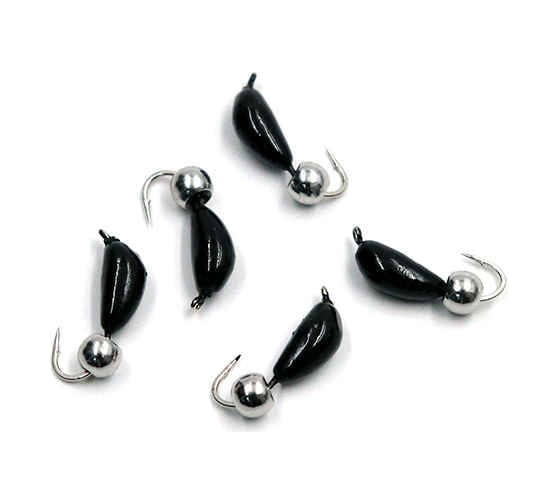 Безнасадочная мормышка ЯМАН Банан, черный, d-4.5 мм, вес 1.3 г, шарик никелированный, 5 шт Я-МР1840 1