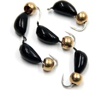 Безнасадочная мормышка ЯМАН Банан, черный, d-4.5 мм, вес 1.3 г, шарик латунный, 5 шт Я-МР1836