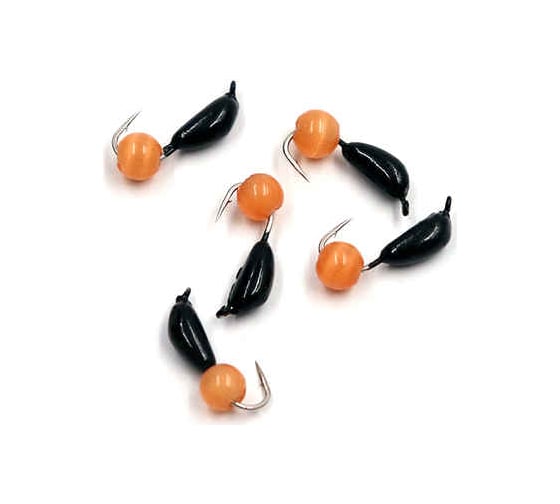 Безнасадочная мормышка ЯМАН Банан, черный, d-4.5 мм, вес 1.3 г, кошачий глаз красный, 5 шт Я-МР1848 1