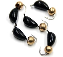 Безнасадочная мормышка ЯМАН Банан, черный, d-3.5 мм, вес 0.7 г, шарик латунный, 5 шт Я-МР2578