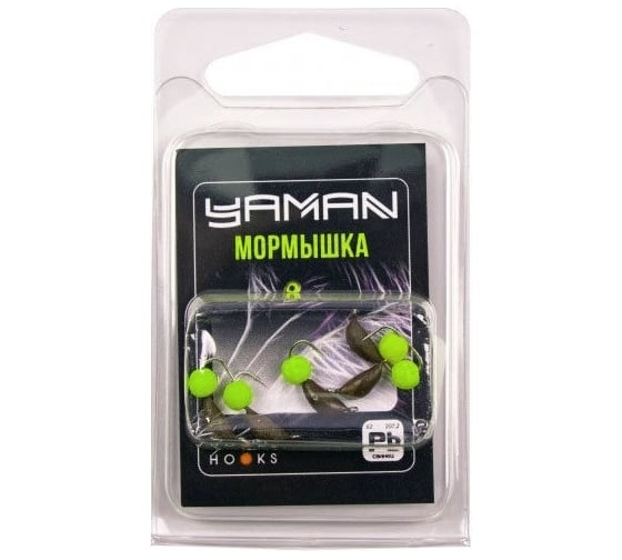 Безнасадочная мормышка ЯМАН Банан матовый шоколад, d-4.5 мм, вес 1.3 г, шарик латунный, 5 шт Я-МР2625 1