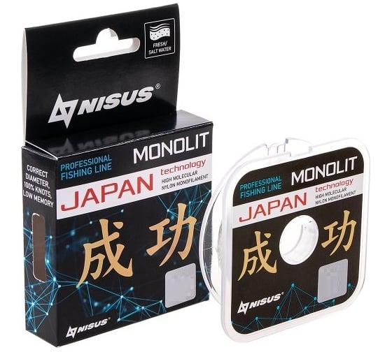 Леска Nisus n-mo-0.105-50 monolit transparent, 0.105мм/50м, нейлон 00000348109