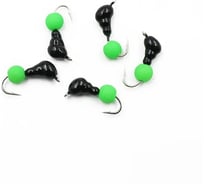 Безнасадочная мормышка ЯМАН Муравей с ушком, вес 0.45 г, шарик зеленый неон, 5 шт Я-МР1996