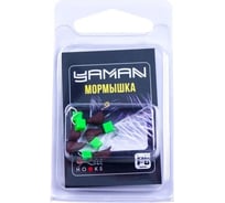 Безнасадочная мормышка ЯМАН Муравей с ушком, матовый шоколад, вес 1.2 г, ядреный кубик зеленый, 5 шт Я-МР2545