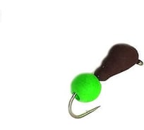 Безнасадочная мормышка ЯМАН Муравей с ушком, матовый шоколад, вес 1 г, шарик зеленый неон, 5 шт Я-МР2501