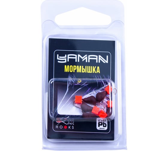 Безнасадочная мормышка ЯМАН Муравей с ушком, матовый шоколад, вес 1.2 г, ядреный кубик красный, 5 шт Я-МР2540 1
